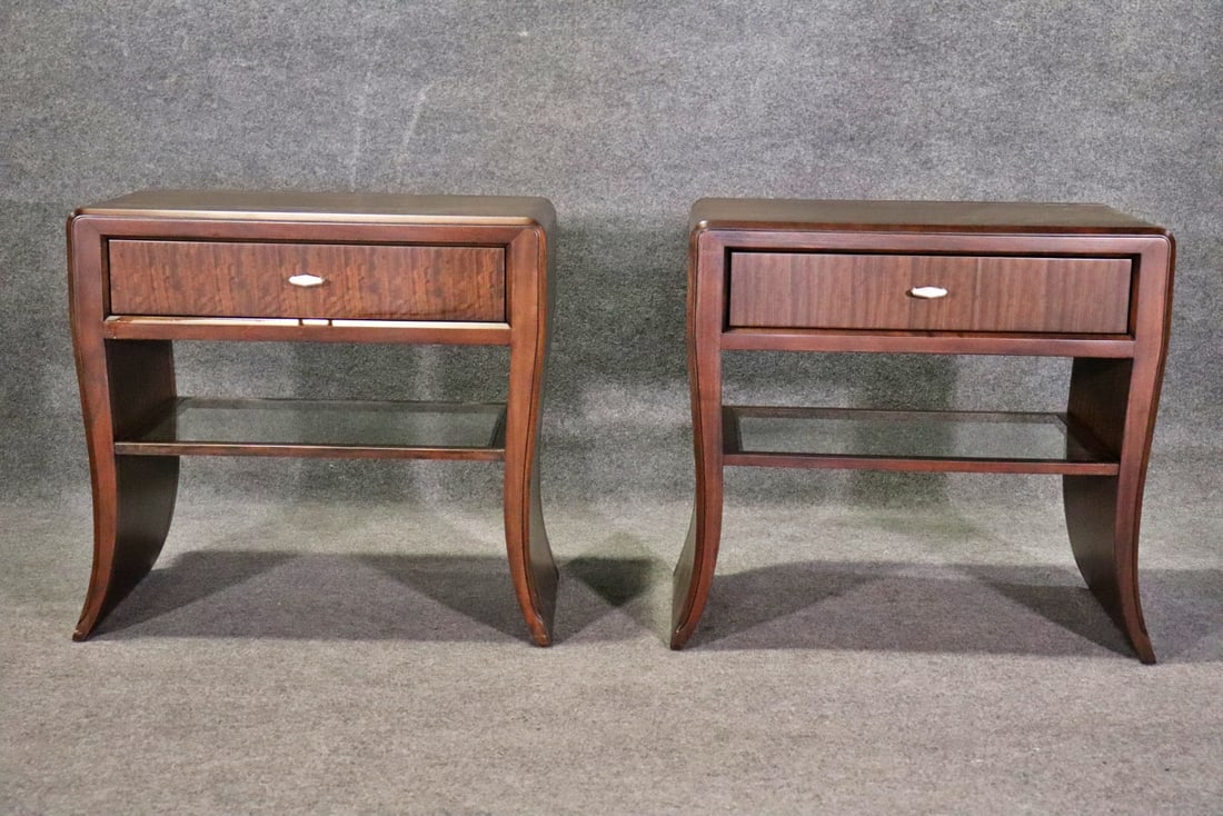 PAIR BAKER STYLE NIGHT STANDS (1 of 10)