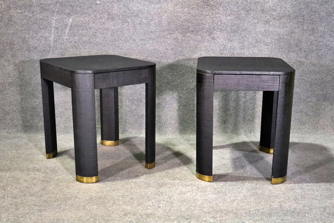 PAIR KARL SPRINGER STYLE END TABLES (1 of 9)