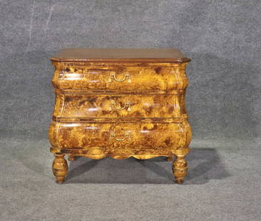 LEWIS MITTMAN BOMBAY CHEST: Oil drop and oak. Ormolu handles. 3 drawers. 28" h x 31 1/2" w x 18 3/4" d.