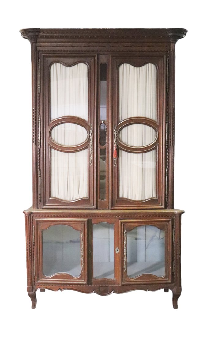 18TH C 2 PIECE COUNTRY FRENCH CHINA CABINET (1 of 20)