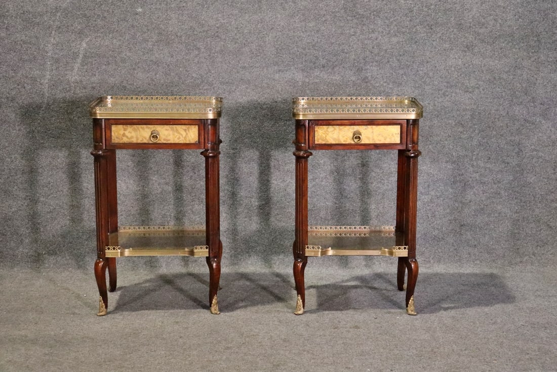 PAIR THEODORE ALEXANDER EGLOMISE 2 TIER NIGHT STANDS (1 of 13)