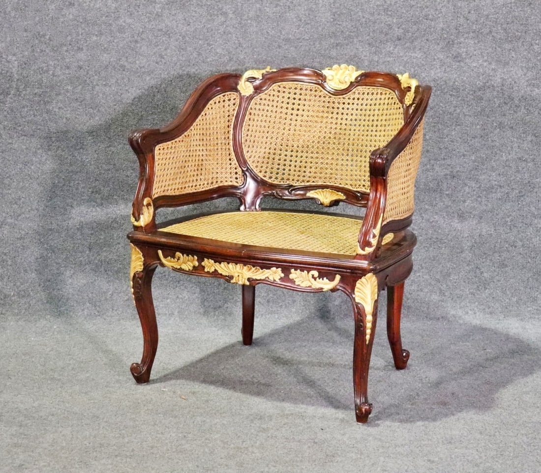 LOUIS XV STYLE  FRENCH CANE ARM CHAIR (1 of 9)