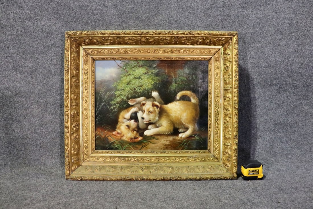 SUSAN C. WATERS OIL PAINTING PUPPIES (1 of 9)