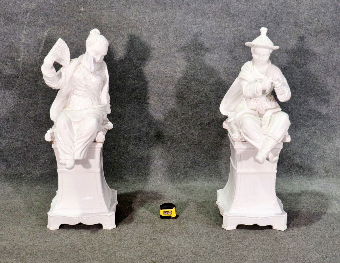 TWO 2 PIECE PORCELAIN ASIAN STATUES (1 of 17)