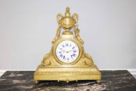 SIGNED GUIBAL PARIS FRENCH BRONZE ORMOLU CLOCK