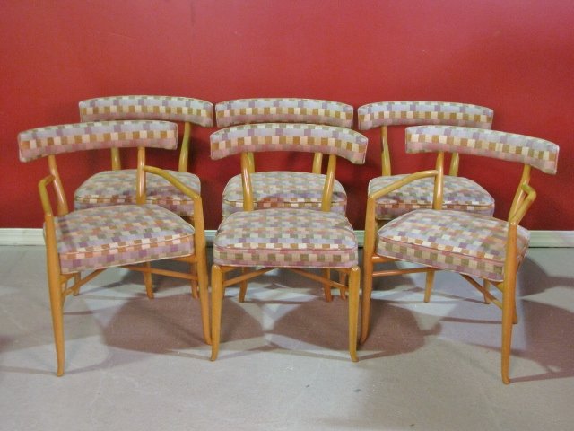 ROBSJOHN GIBBINGS for WIDDICOMB 6 DINING CHAIRS: Excellent condition. 31 3/4"h. x 24 1/2"w. x 21 1/2"d.