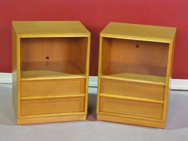 Pair ROBSJOHN GIBBINGS for WIDDICOMB NIGHTSTANDS: Excellent condition. 25 1/4"h. x 19"w. x 15"d.