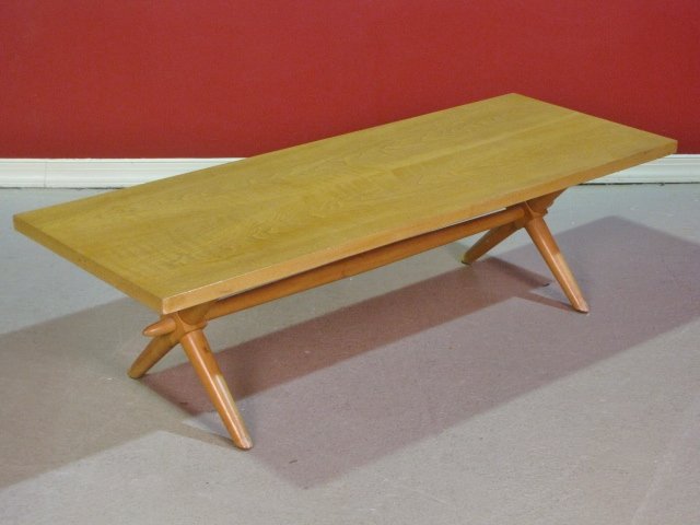 ROBSJOHN GIBBINGS for WIDDICOMB X-BASE COFFEE TABLE: Excellent condition. 16"h. x 58"w. x 21"d.