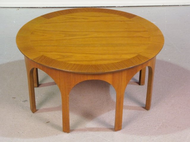 ROBSJOHN GIBBINGS for WIDDICOMB COCKTAIL TABLE: Excellent condition. 15 1/4"h. x 30" diameter.