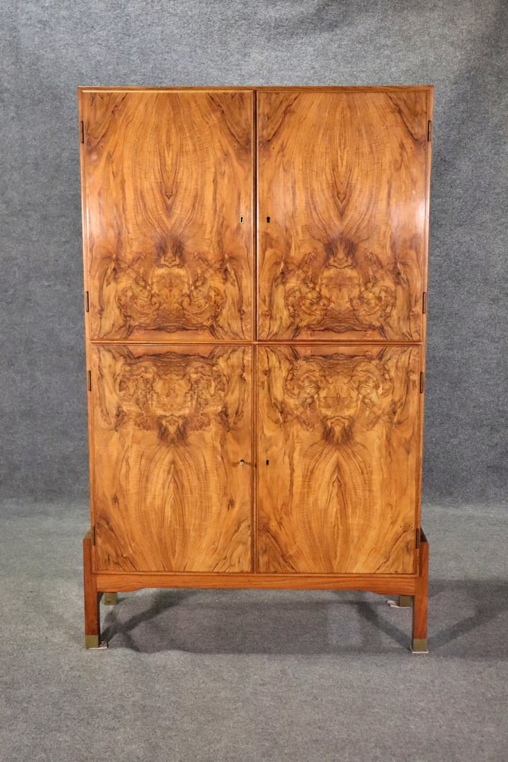 EUROPEAN FIGURE WALNUT TALL CHEST (1 of 10)