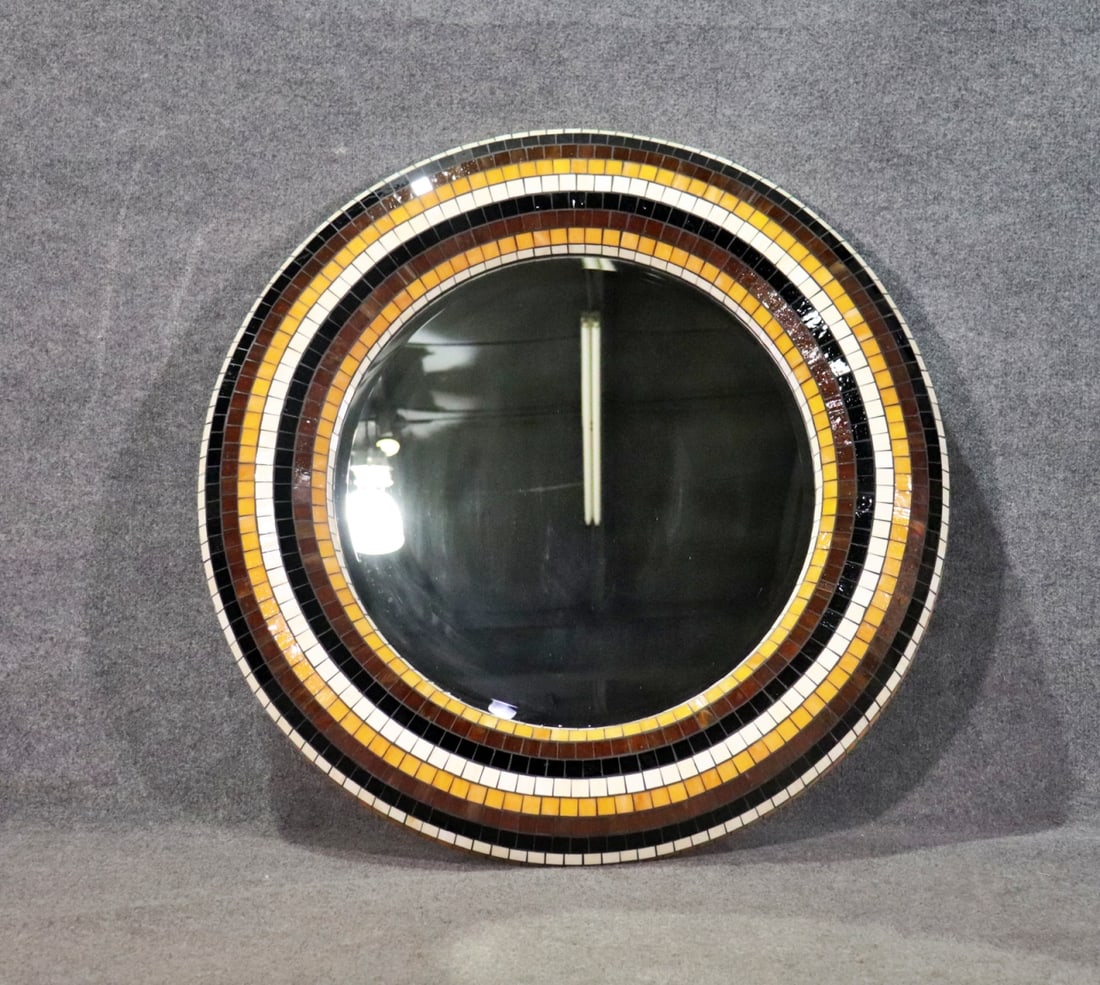 MID CENTURY MODERN MOSAIC WALL HANGING MIRROR (1 of 7)