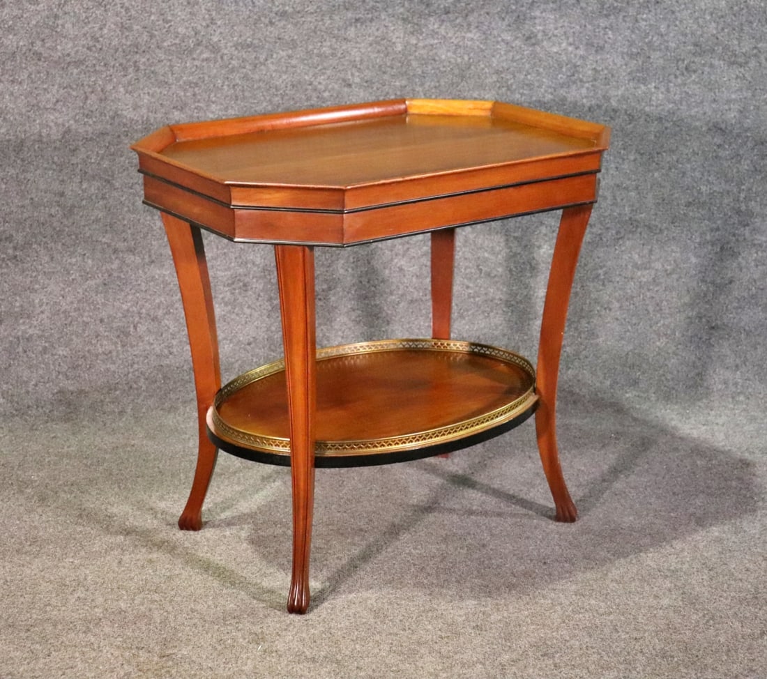 OCTOGONAL 2 TIER TABLE: 2 tiers. Gallery top to bottom tier. 28 1/4" h x 30" w x 22" d.