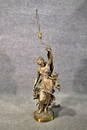 SIGNED AUG MOREAU BRONZE FIGURAL STATUE LAMP