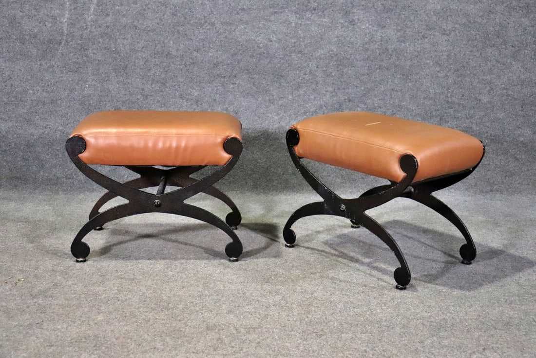 PAIR CAST IRON X BENCHES (1 of 8)