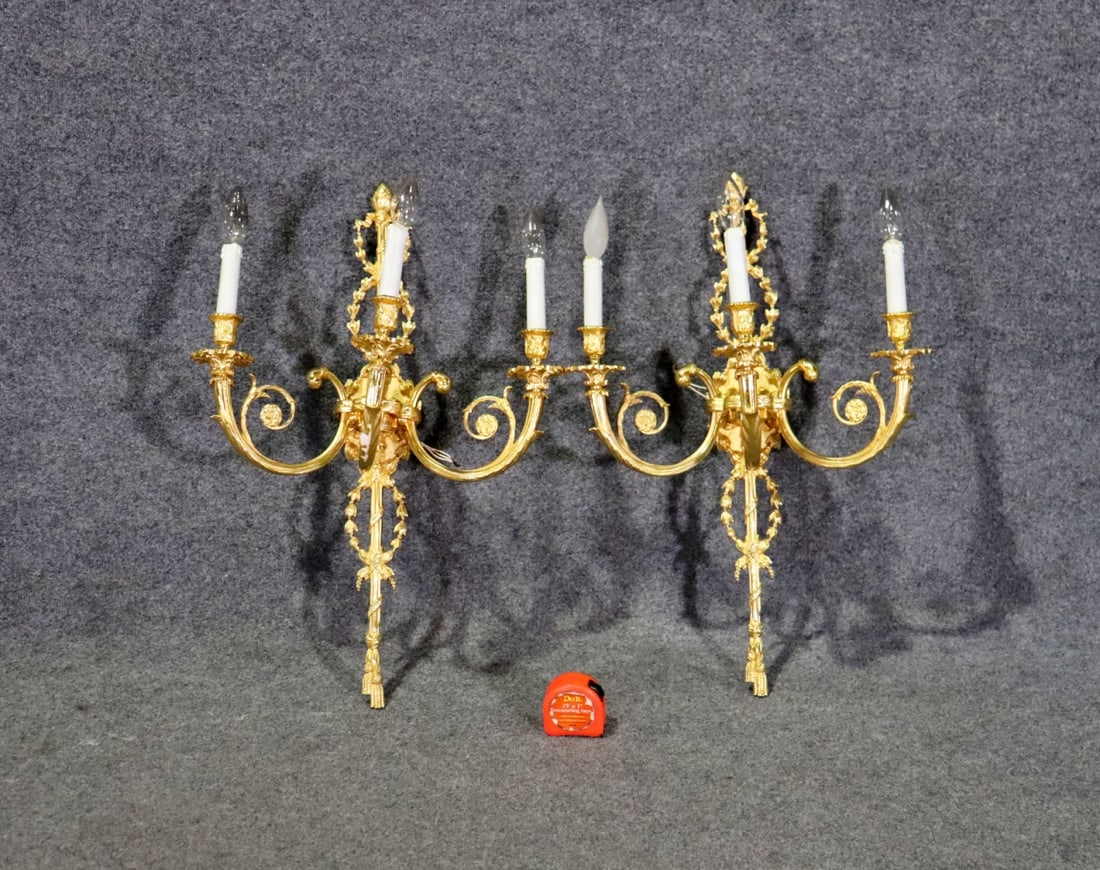 PAIR BRASS SCONCES (1 of 5)