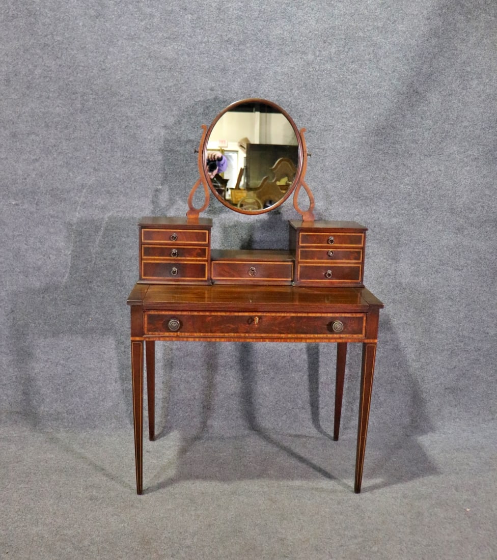 BEACON HILL SATINWOOD BANDED LADY'S VANITY (1 of 13)