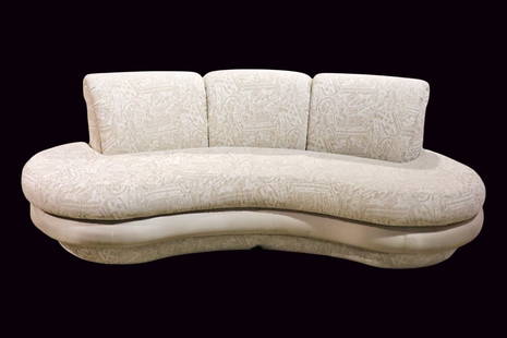 KAGAN STYLE CLOUD SOFA: Upholstered. 30 1/4" h x 89 1/2" w x 44" d. Seat height 17".