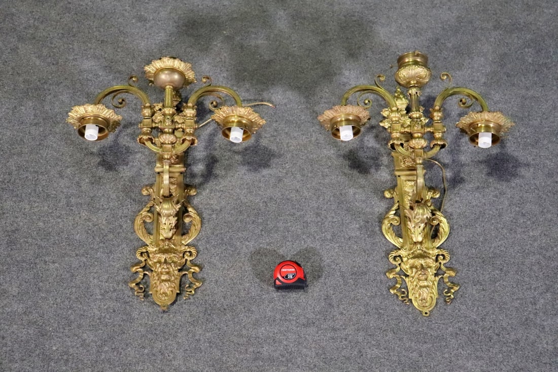 PAIR  FRENCH FIGURAL WALL SCONCES (1 of 10)