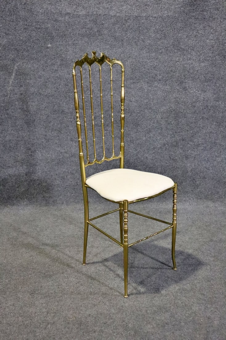 MID CENTURY 1960'S ITALIAN CHIAVARI BRASS CHAIR (1 of 8)