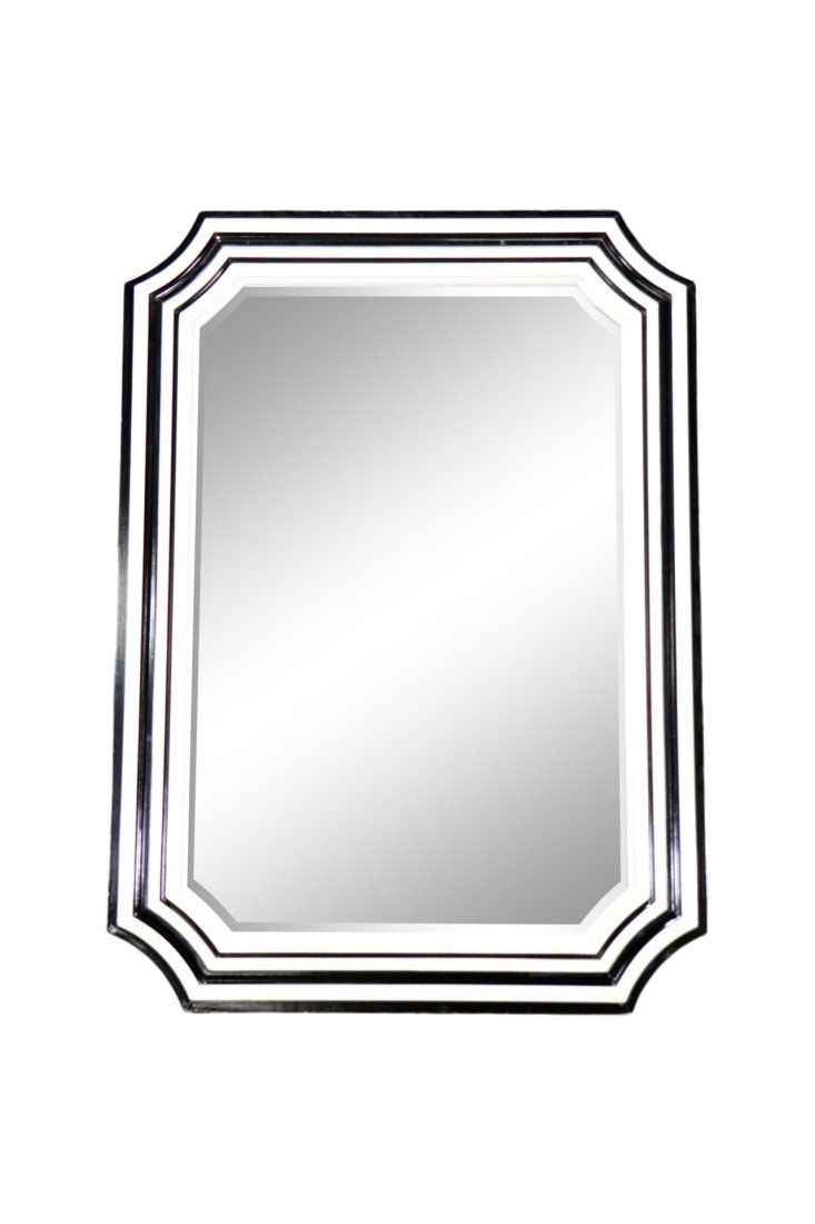 LARGE MID CENTURY MODERN LACQUERED MIRROR (1 of 8)