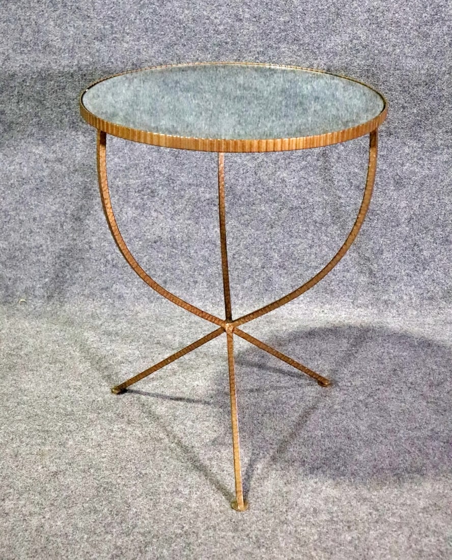 CONTEMPORARY GOLD TONE WROUGHT IRON END TABLE (1 of 7)
