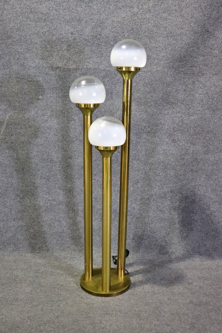 ITALIAN FLOOR LAMP: 3 lights. Metal. 56 1/2" h x 14 1/2" w x 16" d.