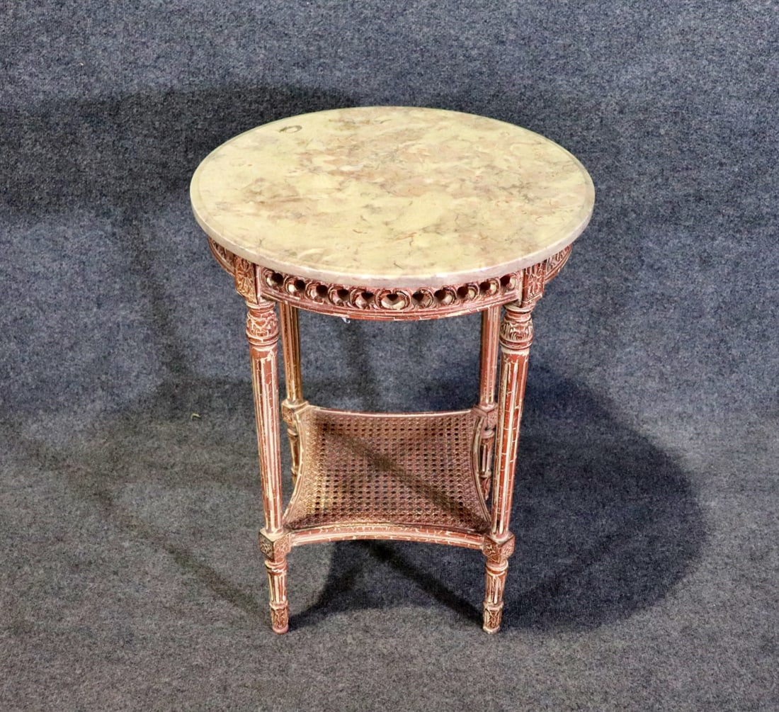 MAISON JANSEN STYLE MARBLE TOP ACCENT TABLE (1 of 7)