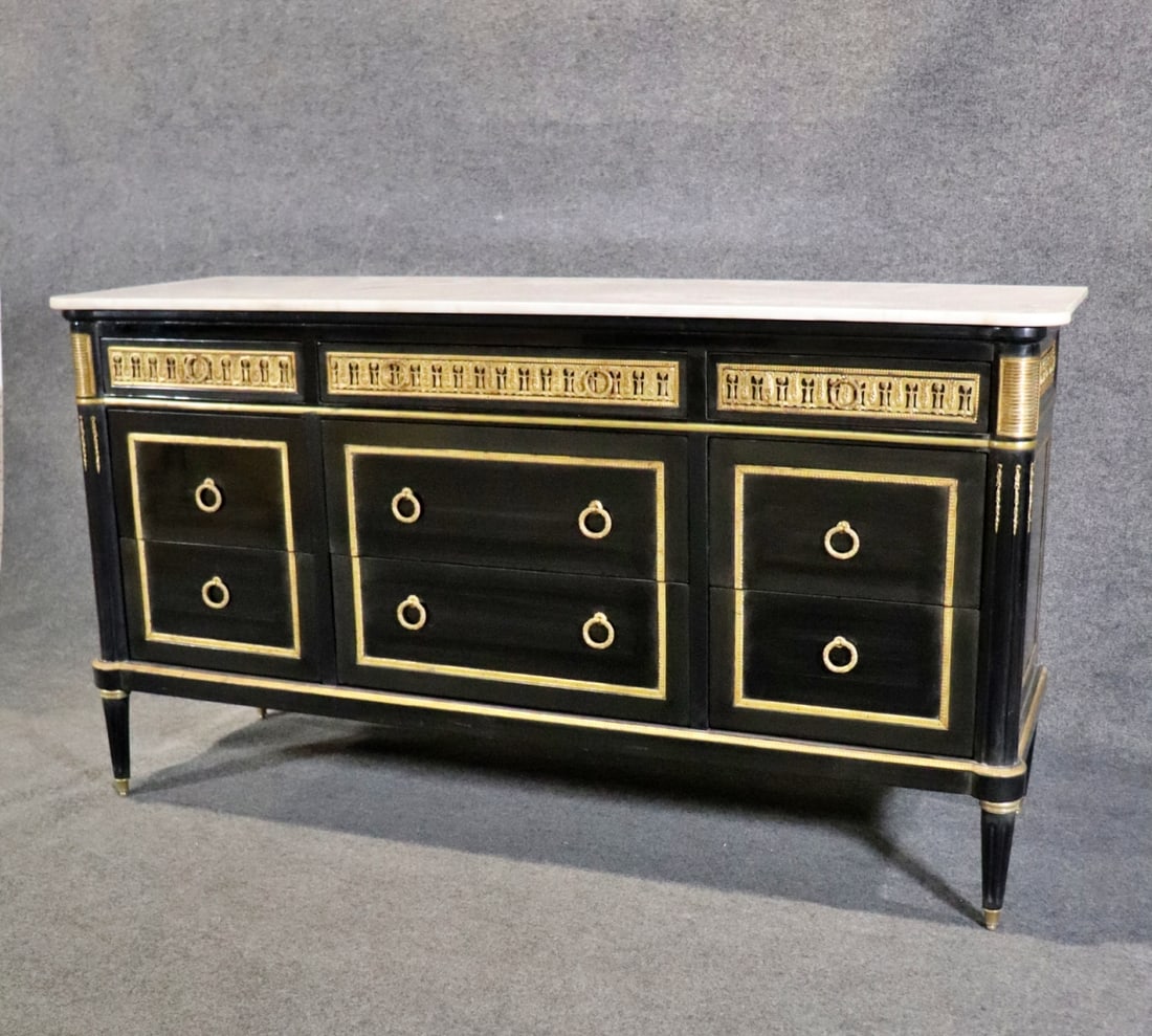 JANSEN STYLE MARBLE TOP SIDEBOARD (1 of 8)