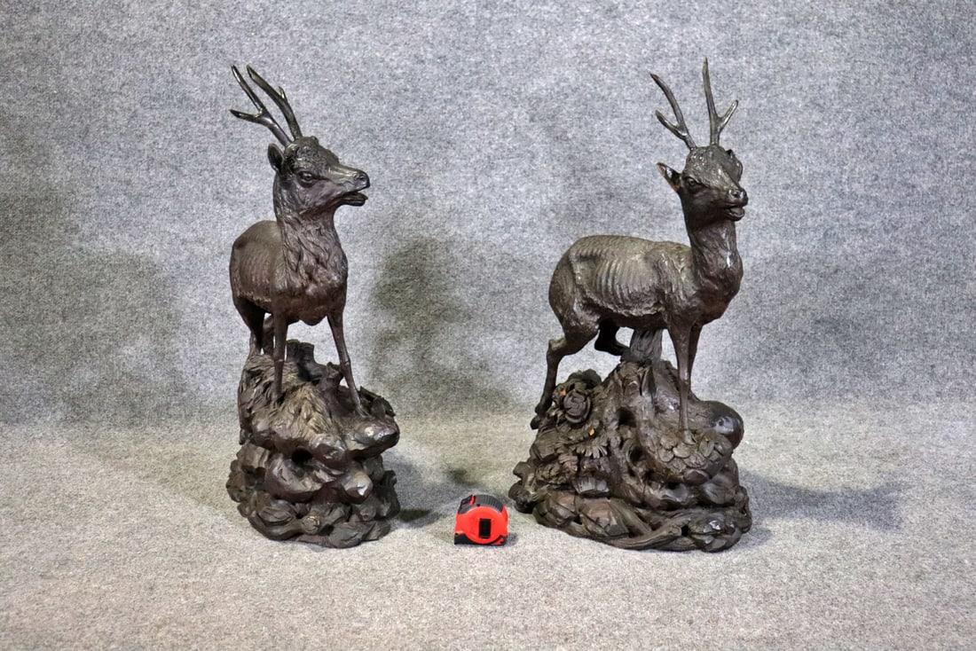 PAIR BLACK FOREST CARVED PLAQUES (1 of 13)