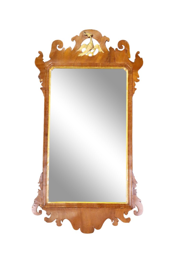 ANTIQUE CHIPPENDALE  STYLE WALL MIRROR (1 of 10)