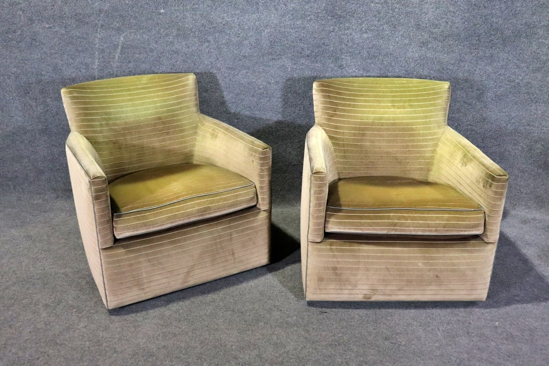 PAIR A RUDIN SWIVEL LOUNGE CHAIRS (1 of 13)