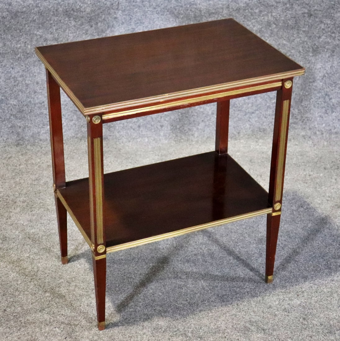 NEOCLASSICAL STYLE MAHOGANY 2 TIER END TABLE (1 of 8)