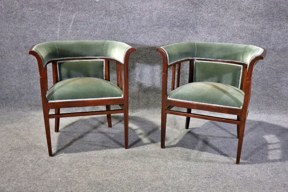 PAIR JOSEF HOFFMAN STYLE FIRE SIDE CHAIRS (1 of 15)