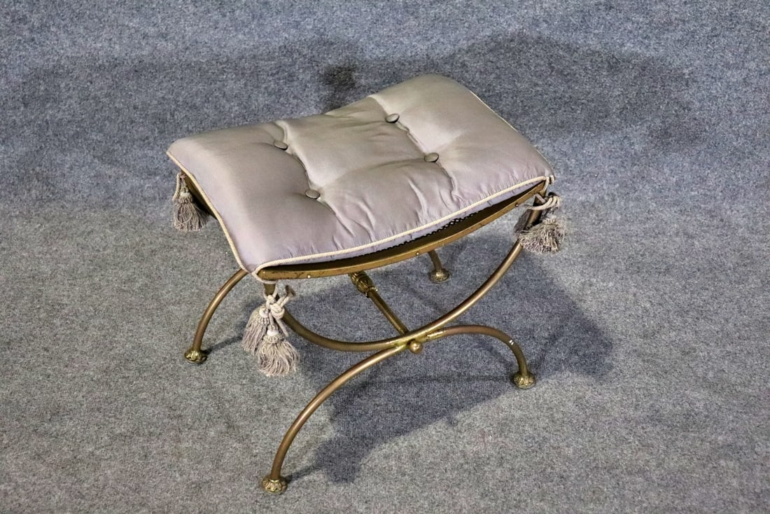 LOUIS XIV NEOCLASSICAL STYLE TASSEL BENCH/STOOL (1 of 7)