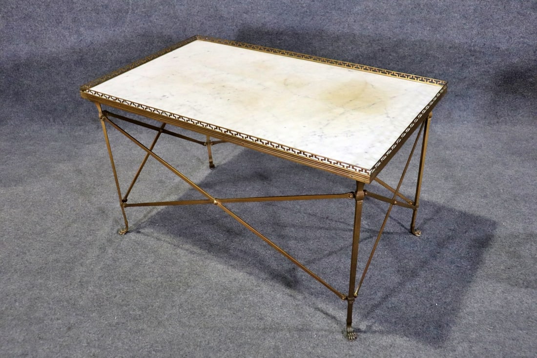 DIRECTOIRE STYLE MARBLE TOP CENTER TABLE (1 of 10)