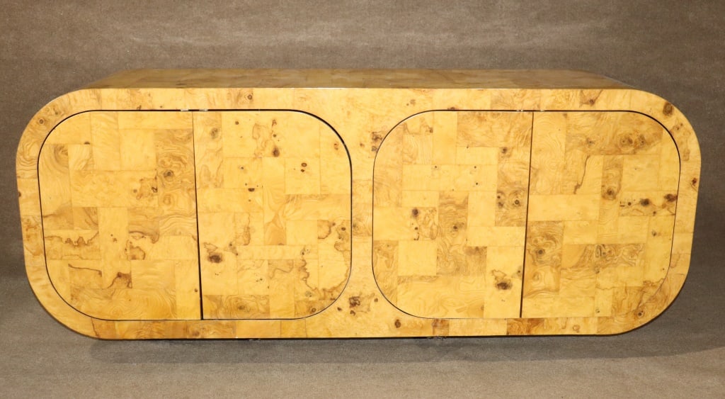 PAUL EVANS CURVED BURL WOOD CREDENZA (1 of 16)