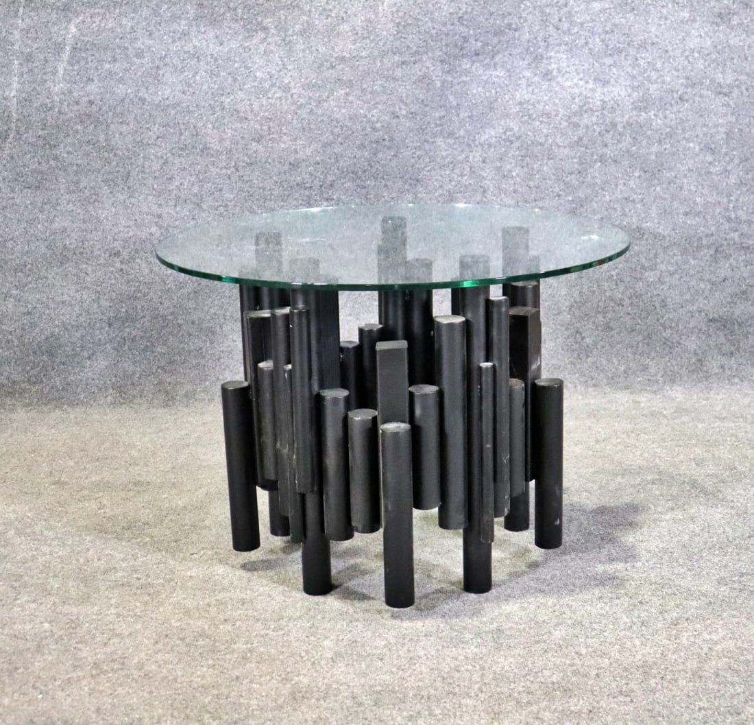 GLASS TOP IRON TABLE AFTER PILAR TAVOLO (1 of 5)