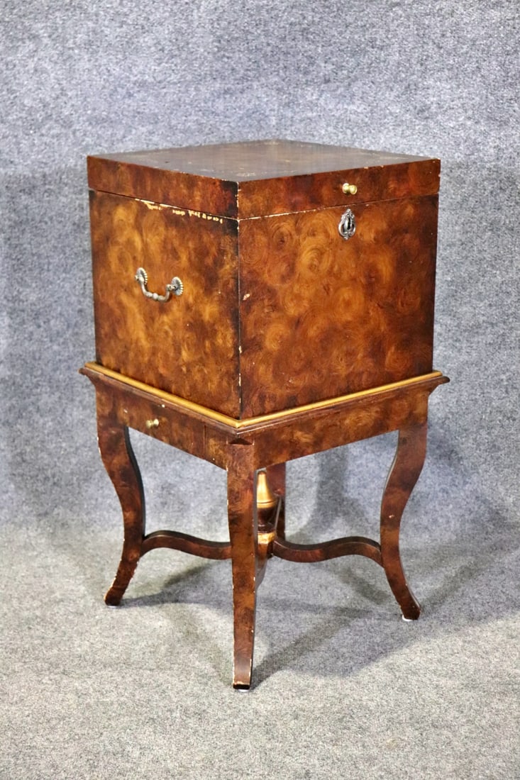 2 PIECE VINTAGE FAUX BURL WALNUT FILING CABINET (1 of 11)