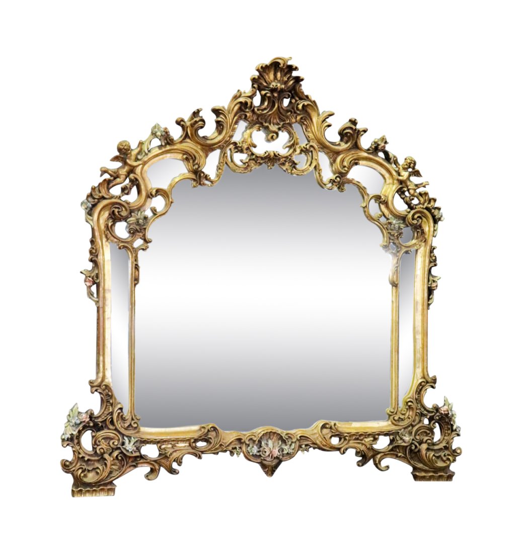 20TH C FRENCH GILT OVERSIZED MIRROR (1 of 15)
