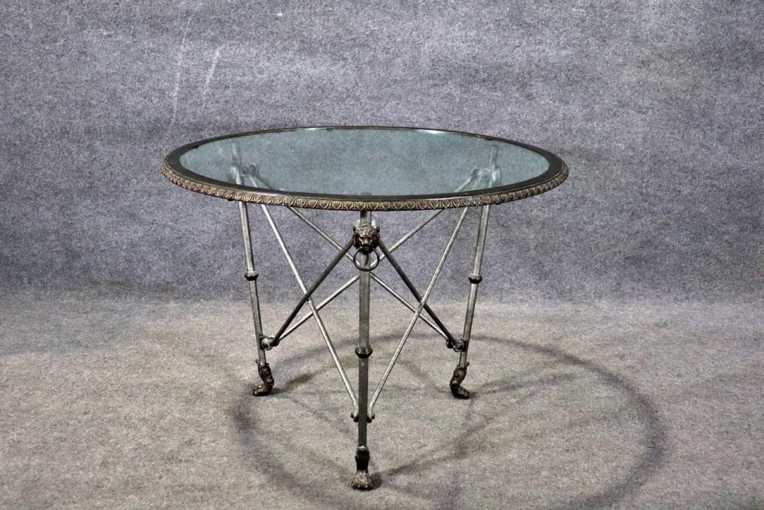 RALPH LAUREN METAL & GLASS TOP FIGURAL CENTER TABLE (1 of 13)