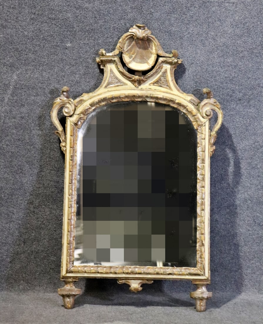 18TH C HAND CARVED WALL HANGING MIRROR (1 of 16)