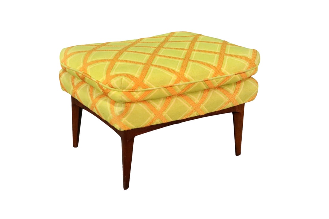 MID CENTURY MODERN UPHOLSTERED OTTOMAN (1 of 11)