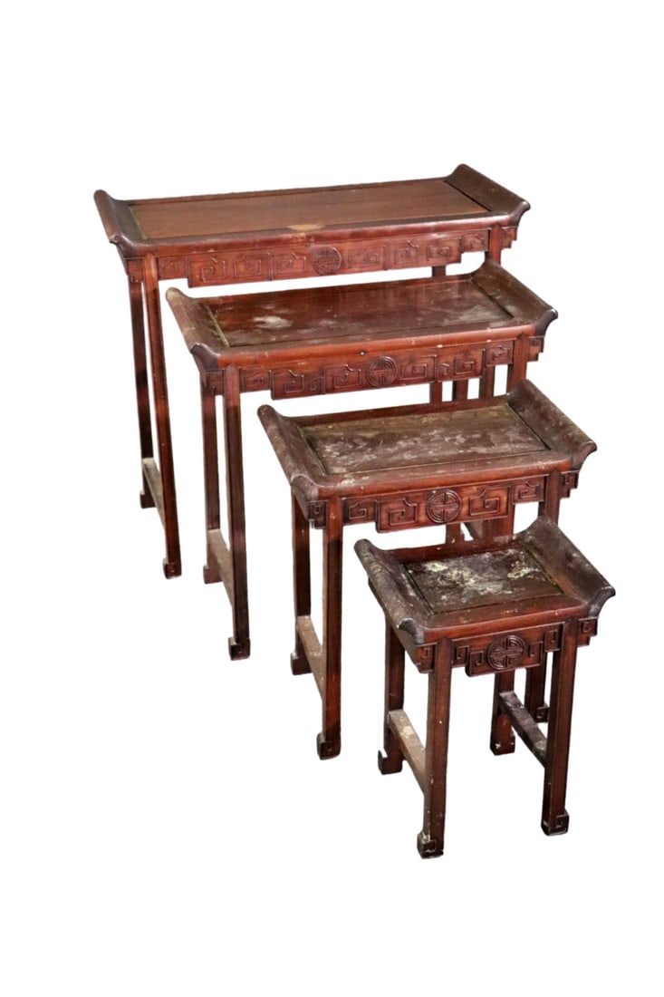 CARVED ASIAN NESTING TABLES (1 of 14)