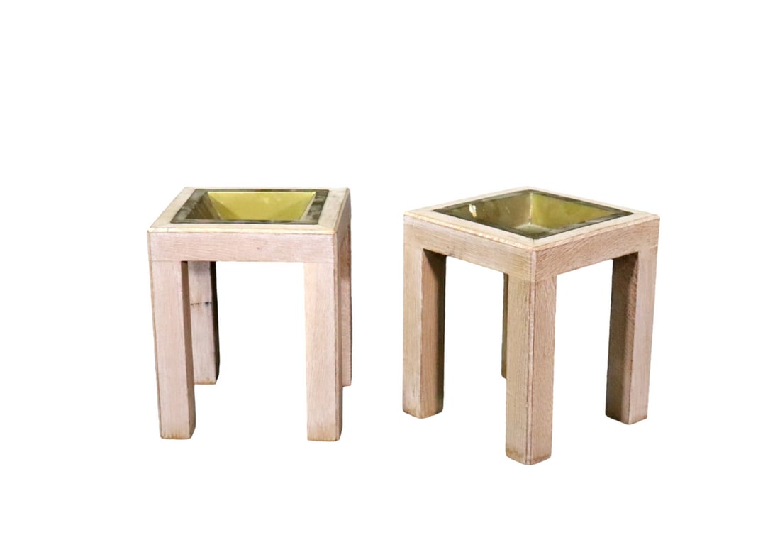 PAIR MID CENTURY MODERN STYLE TABOURET STANDS (1 of 9)