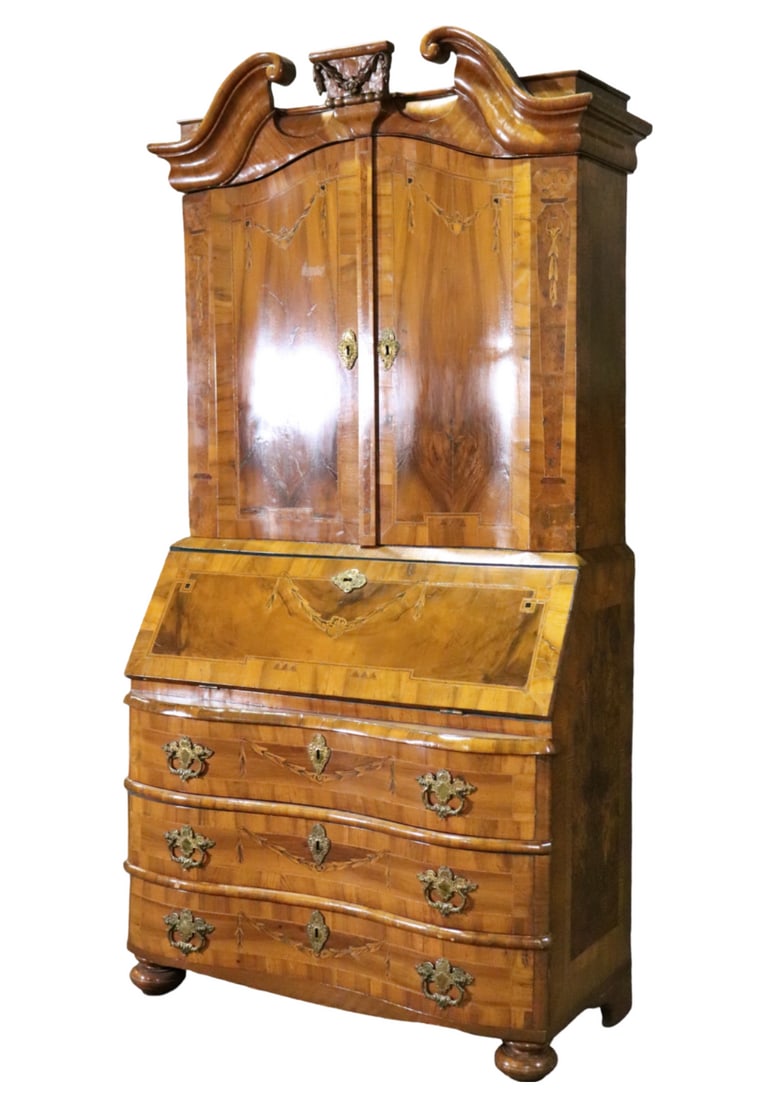 18TH C 2 PIECE BAROQUE  SECRETARY DESK (1 of 18)