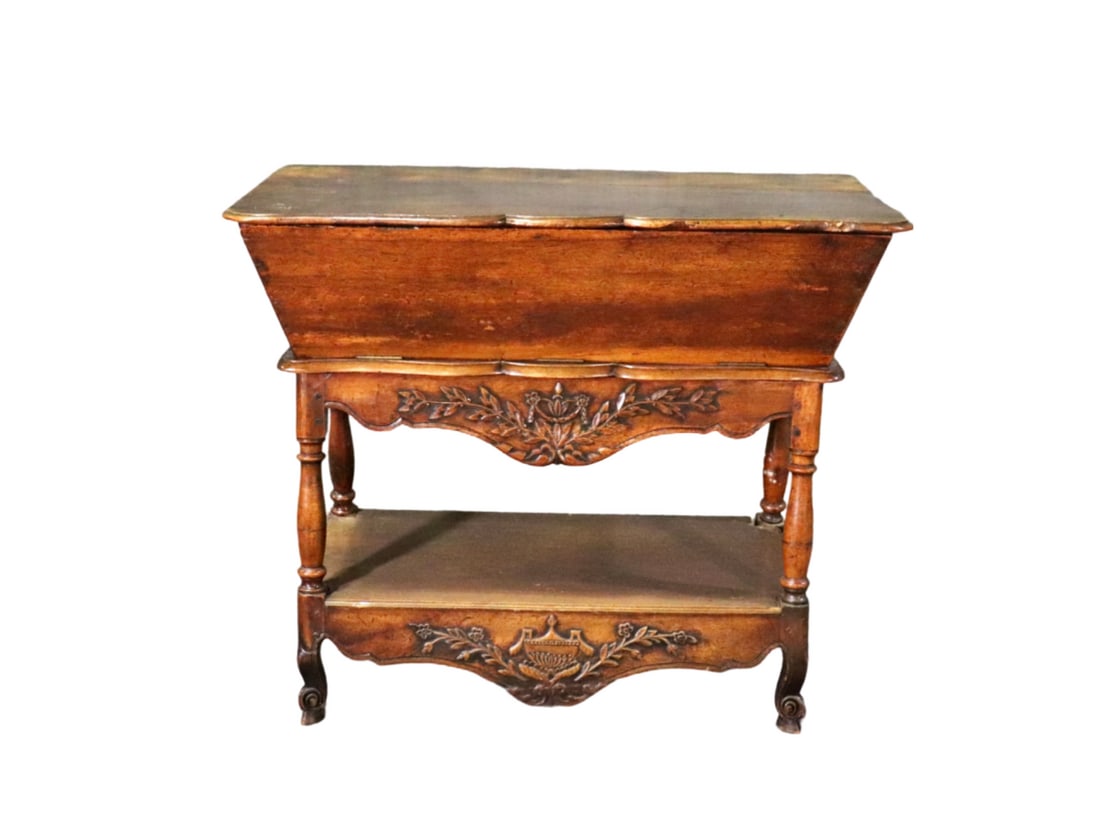 ANTIQUE LOUIS XV STYLE CARVED WALNUT DOUGH BOX (1 of 18)