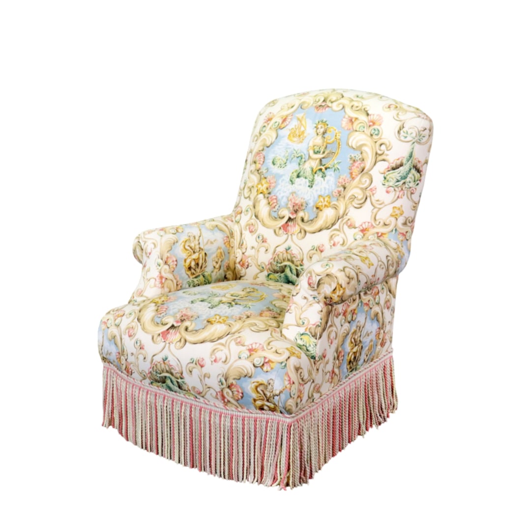 FRENCH NAPOLEON STYLE ROPE & TASSEL ARM CHAIR (1 of 7)