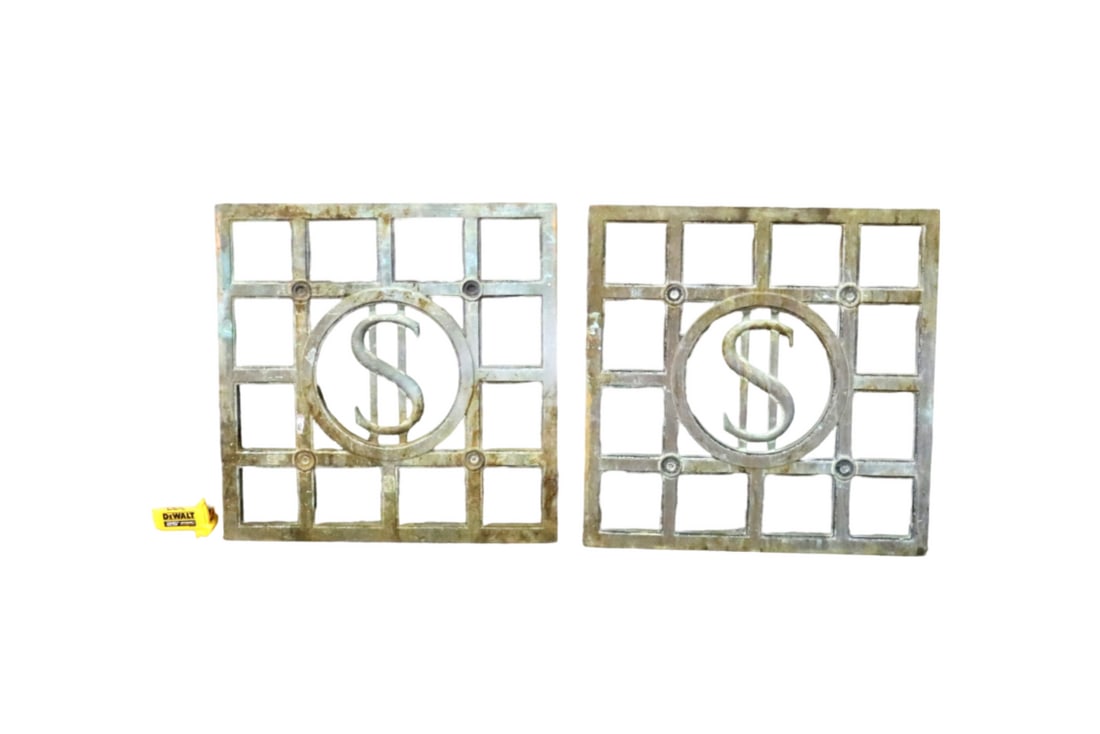 PAIR BRONZE BANK PLAQUES (1 of 7)