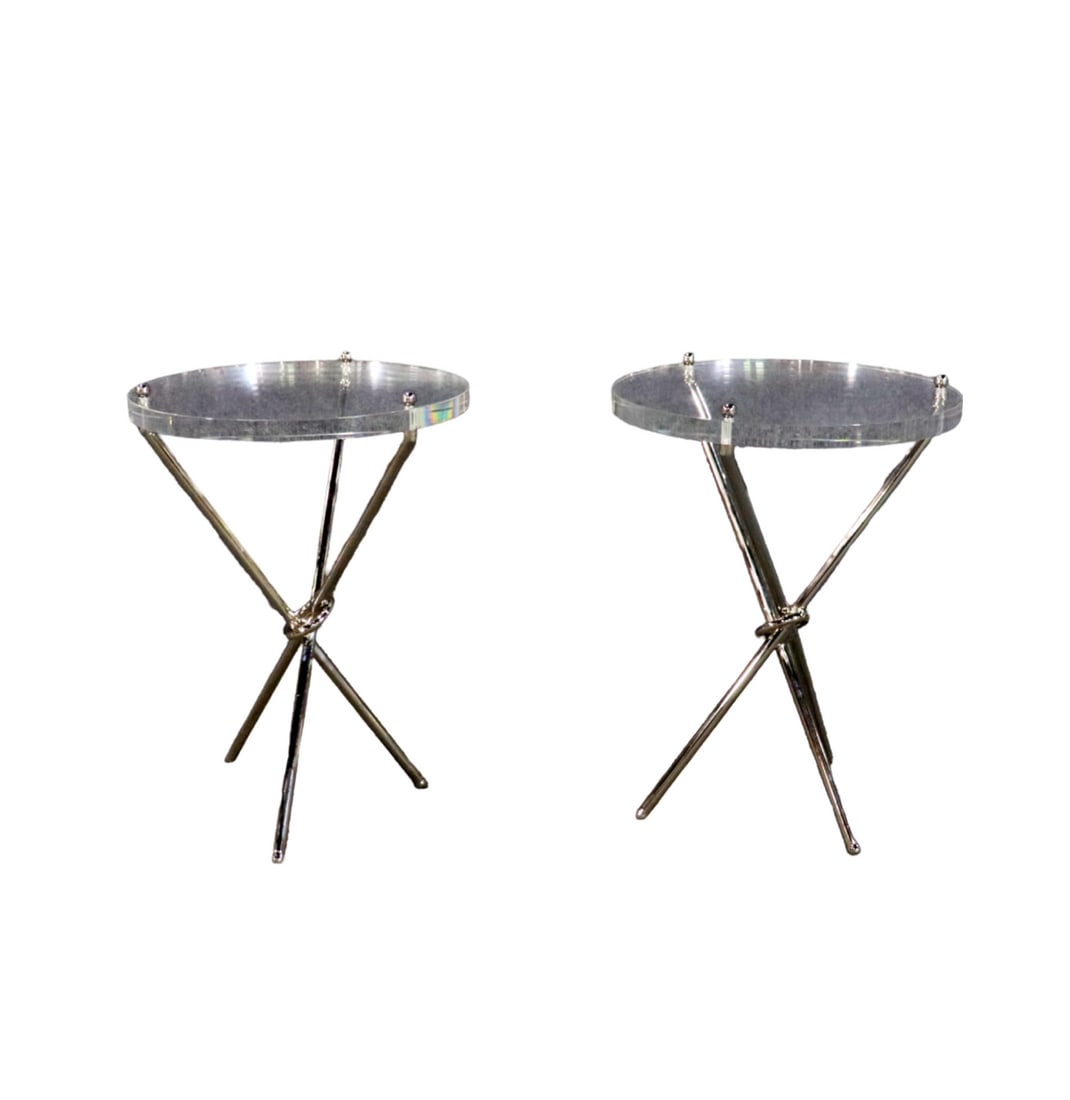 PAIR CAMPAIGN STYLE END TABLES (1 of 7)