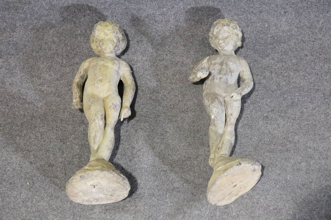 2 LEAD FIGURES: Lead. Both measure 20 1/2" h x 8 1/4" w x 6" d.